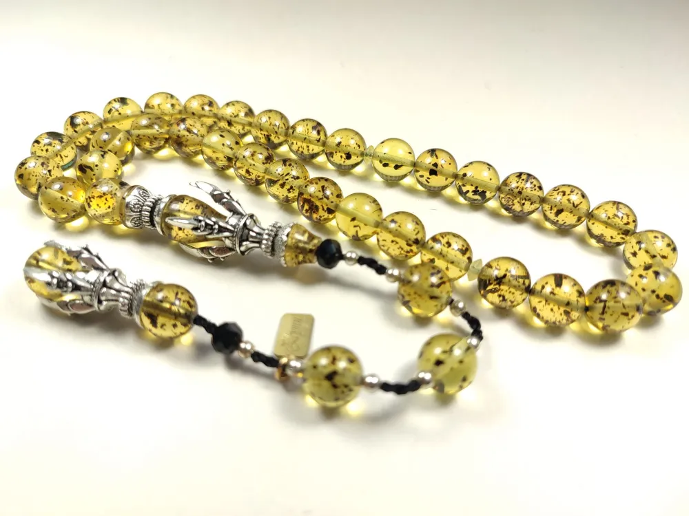 Zeyn Usta İmzalı Bronz Nakkaş İmame Hi̇tame Pençe Model Fosi̇lli̇ Sıkma Kehri̇bar küçük resim 3