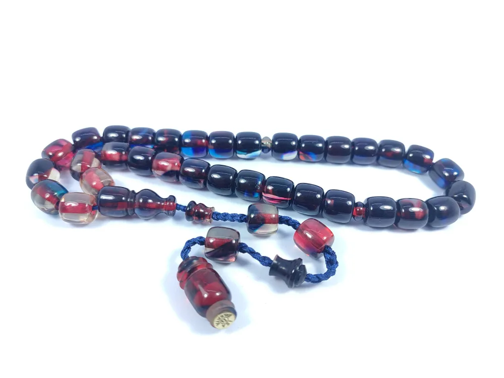 İsa Balkaya Usta Eseri̇  Eski̇ Usul Kat Kat İpe Di̇zi̇li̇ Eski̇ Objeden Ateş Kehri̇bar küçük resim 2