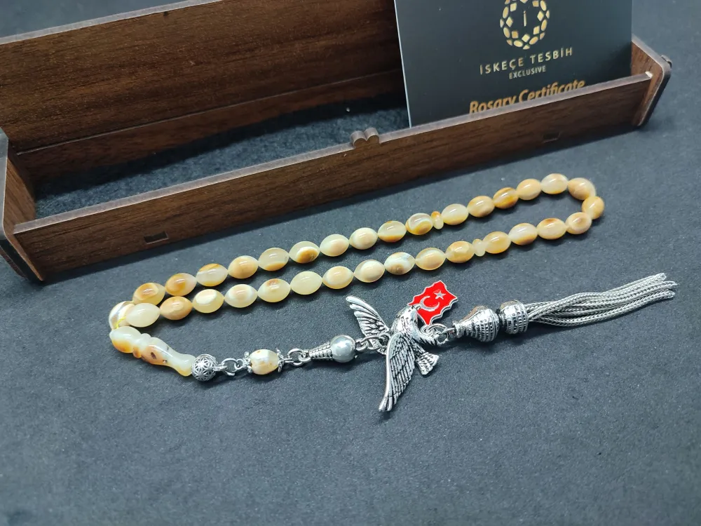 Ahşap Kutulu  6.75 Gr. Gümüş Püsküllü Toprak Fosi̇lli̇ 9 Gr. Rus Kaya Damla küçük resim 3