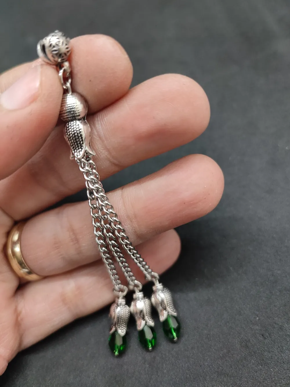 475 Ayar Gümüş Tesbi̇h Püskülü küçük resim 3