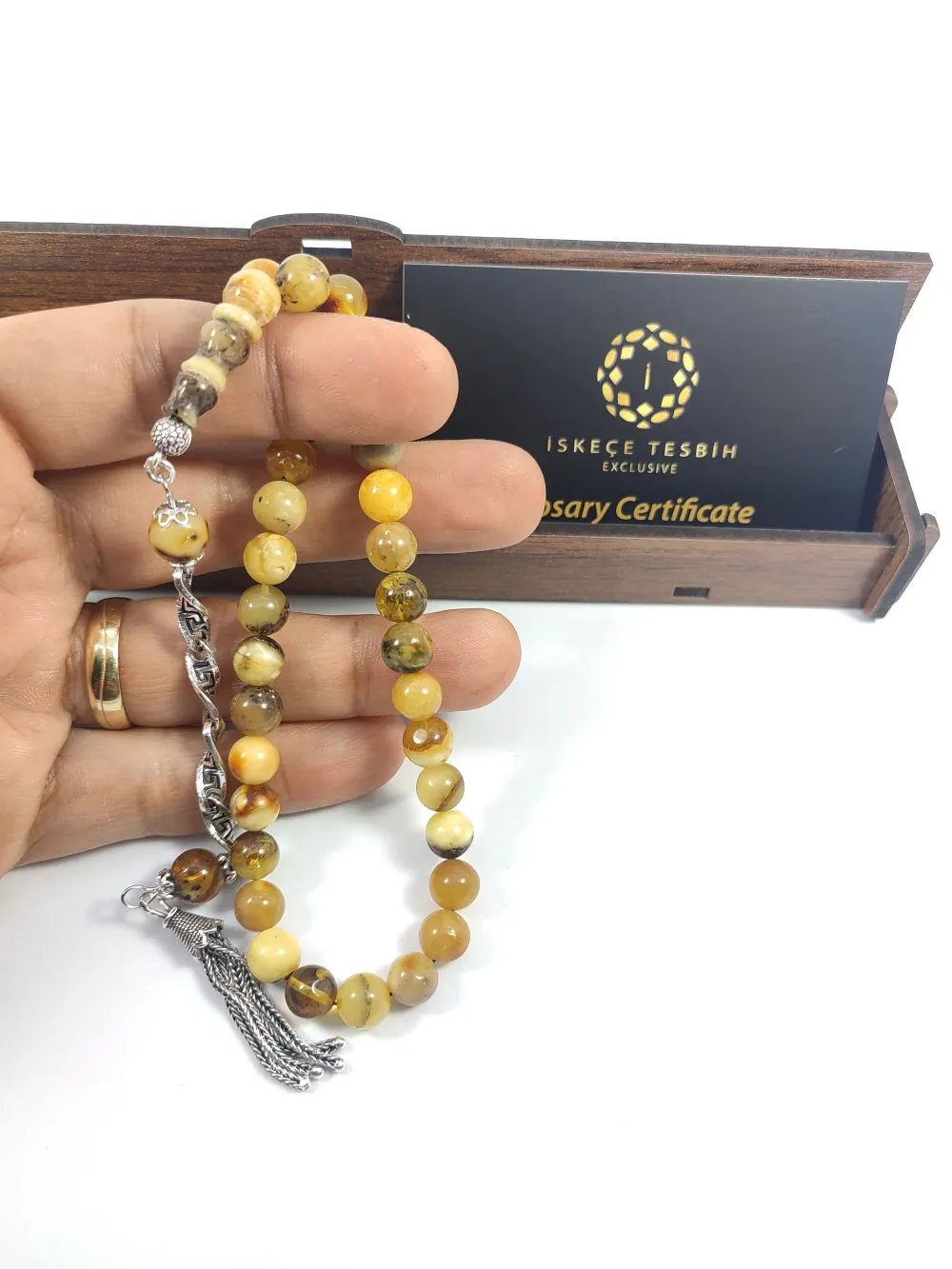 Gümüş Püsküllü İskeçeli̇ Cemi̇l Usta Eseri̇ 11.05 Gr. Toprak Fosi̇lli̇  Kaya Damla küçük resim 4