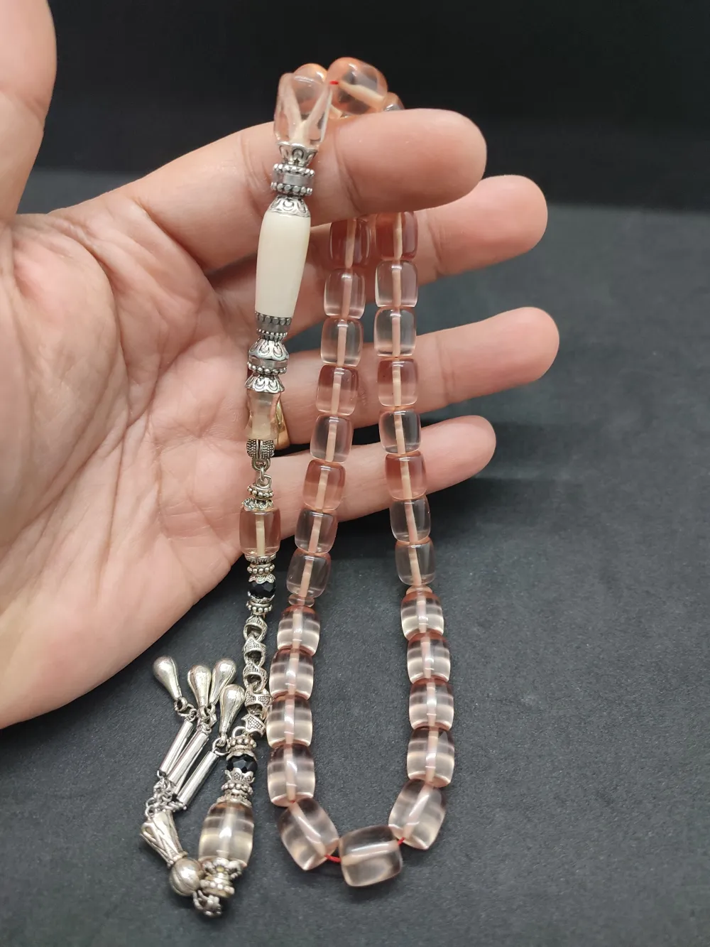 Şevket Alkan Usta Eseri̇ Gümüş Nakkaş İşlemeli̇ Alman Oyun Zar Kehri̇barı küçük resim 4