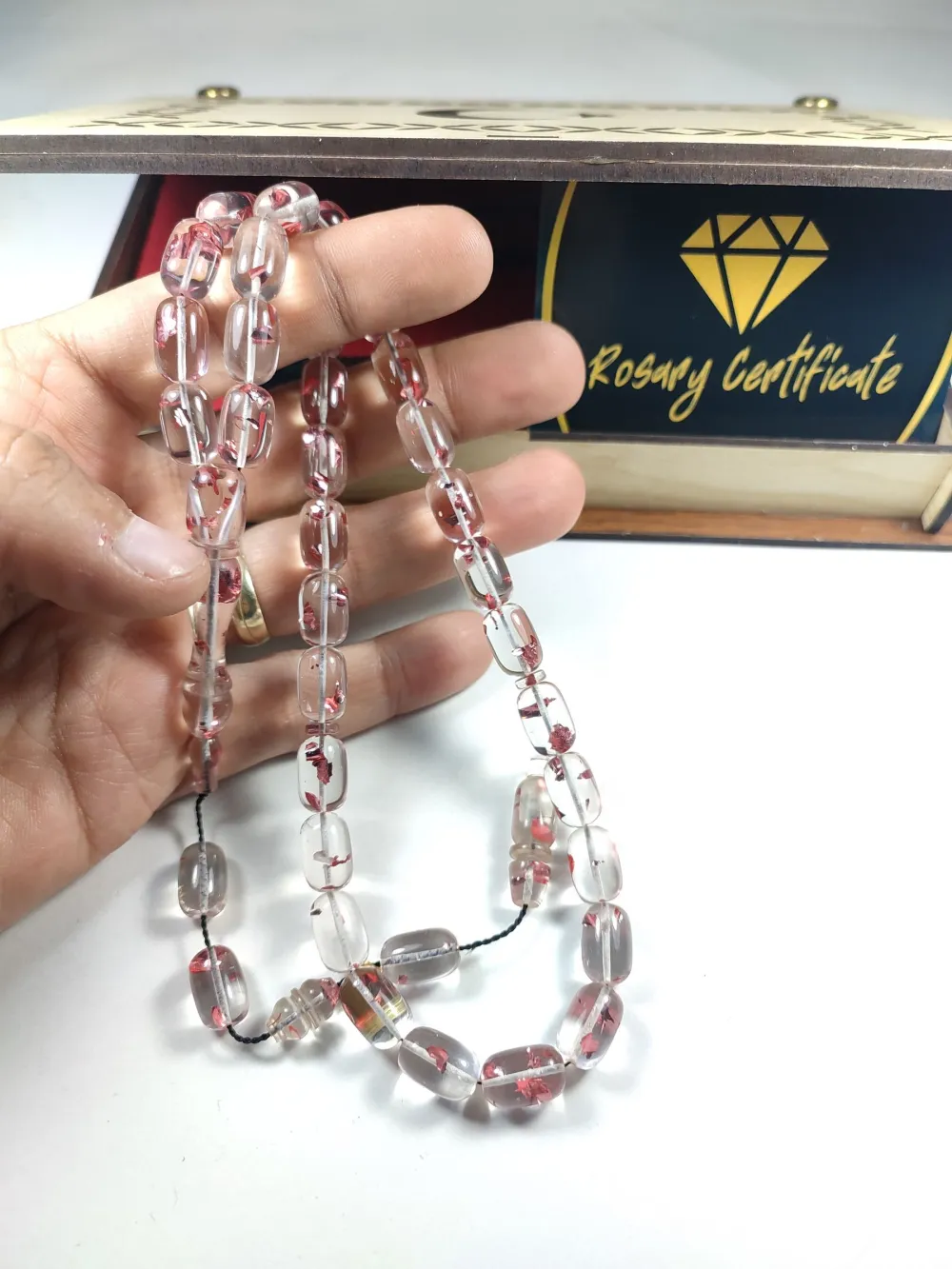 Furkan Gül Usta İşi̇ Gömme Kutulu Dıamond Shıne (Altın Varaklı) Ateş-İ Kehri̇bar