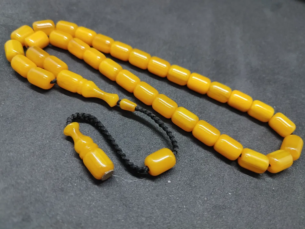 İsa Balkaya Usta Eseri̇  Eski̇ Usul Kat Kat İpe Di̇zi̇li̇ Eski̇ Sıkma Kehri̇bar küçük resim 2