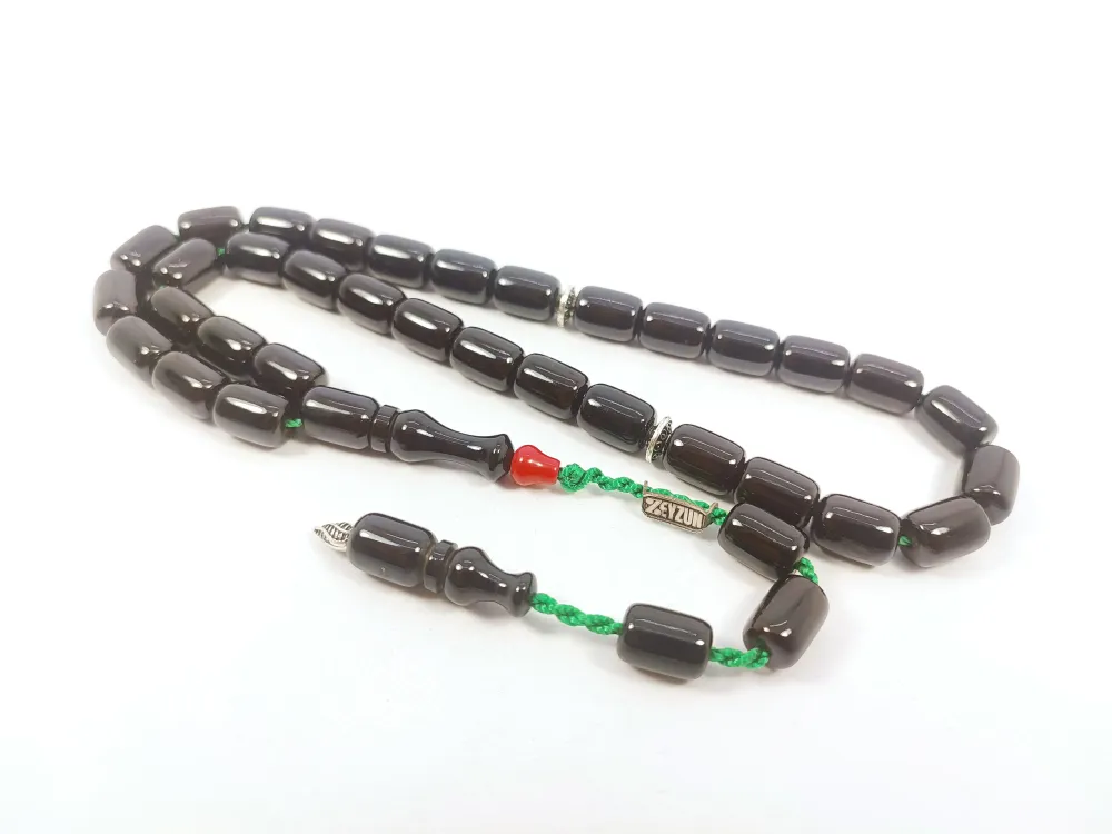 Zeyzun Usta Eseri̇ Di̇k Damar (İmza Çi̇vi̇ Ara Pulları Gümüş) Sıkma Kehri̇bar küçük resim 3