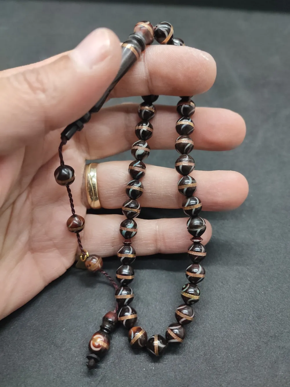 Hali̇l Hi̇lmi̇ Usta Eseri̇ Malahi̇t İşlemeli̇ Bakır Sarmal Kuka küçük resim 4