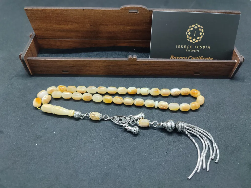 Ahşap Kutulu  6.75 Gr. Gümüş Püsküllü Toprak Fosi̇lli̇ 13 Gr. Rus Kaya Damla küçük resim 3