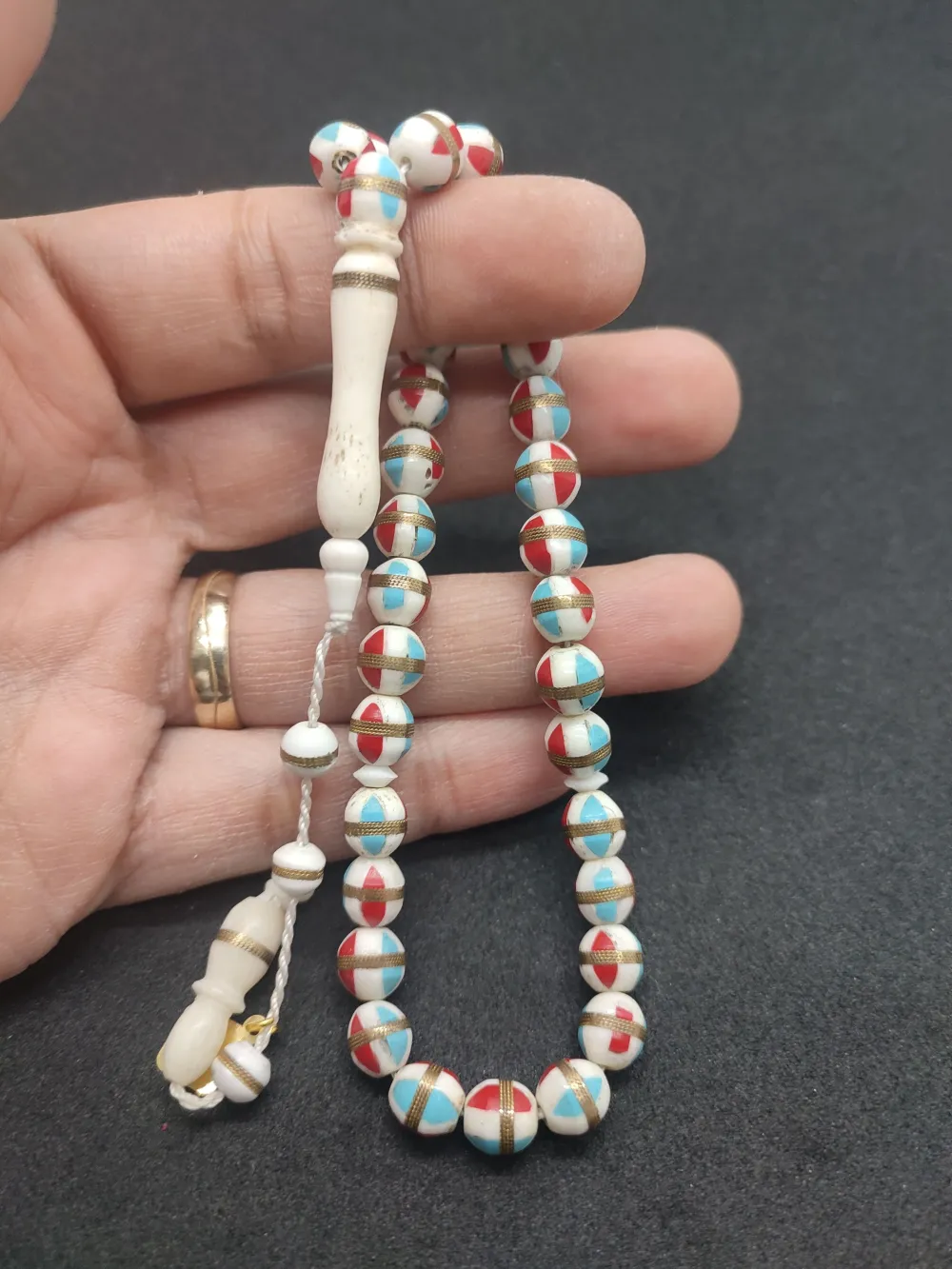 İskeçeli̇ Cemi̇l Usta Eseri̇ Gümüş Sarmal Ve Mi̇neli̇ Bi̇lek Boy Deve Kemi̇ği̇ küçük resim 4