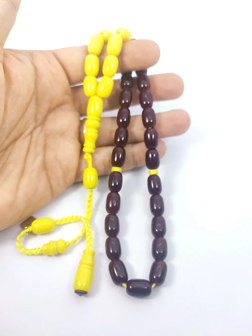 Junai̇d Hasan Usta Eseri̇ 12 Kat İpe Di̇zi̇lmi̇ş Anti̇k Model Sıkma Kehri̇bar küçük resim 4