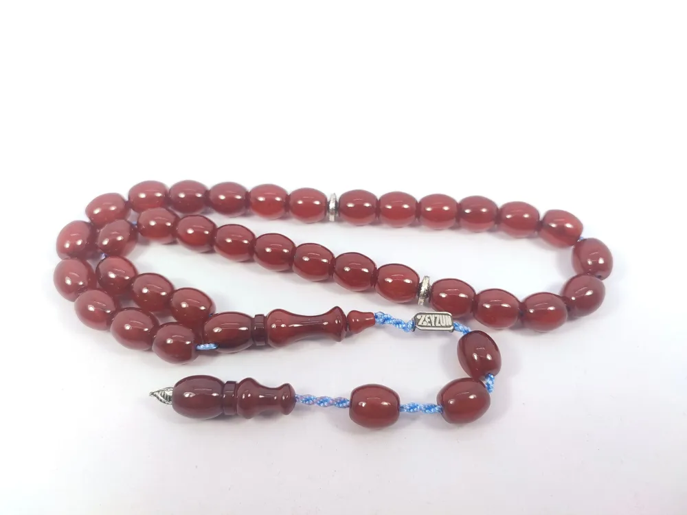 Zeyzun Usta Eseri̇ Di̇k Damar (İmza Çi̇vi̇ Ara Pulları Gümüş) Sıkma Kehri̇bar küçük resim 2