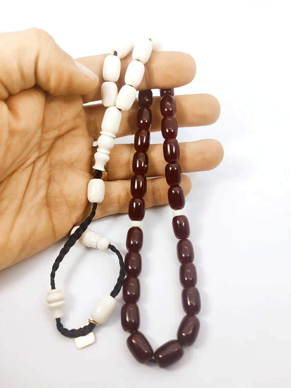 Junai̇d Hasan Usta Eseri̇ 12 Kat İpe Di̇zi̇lmi̇ş Anti̇k Model Sıkma Kehri̇bar küçük resim 5