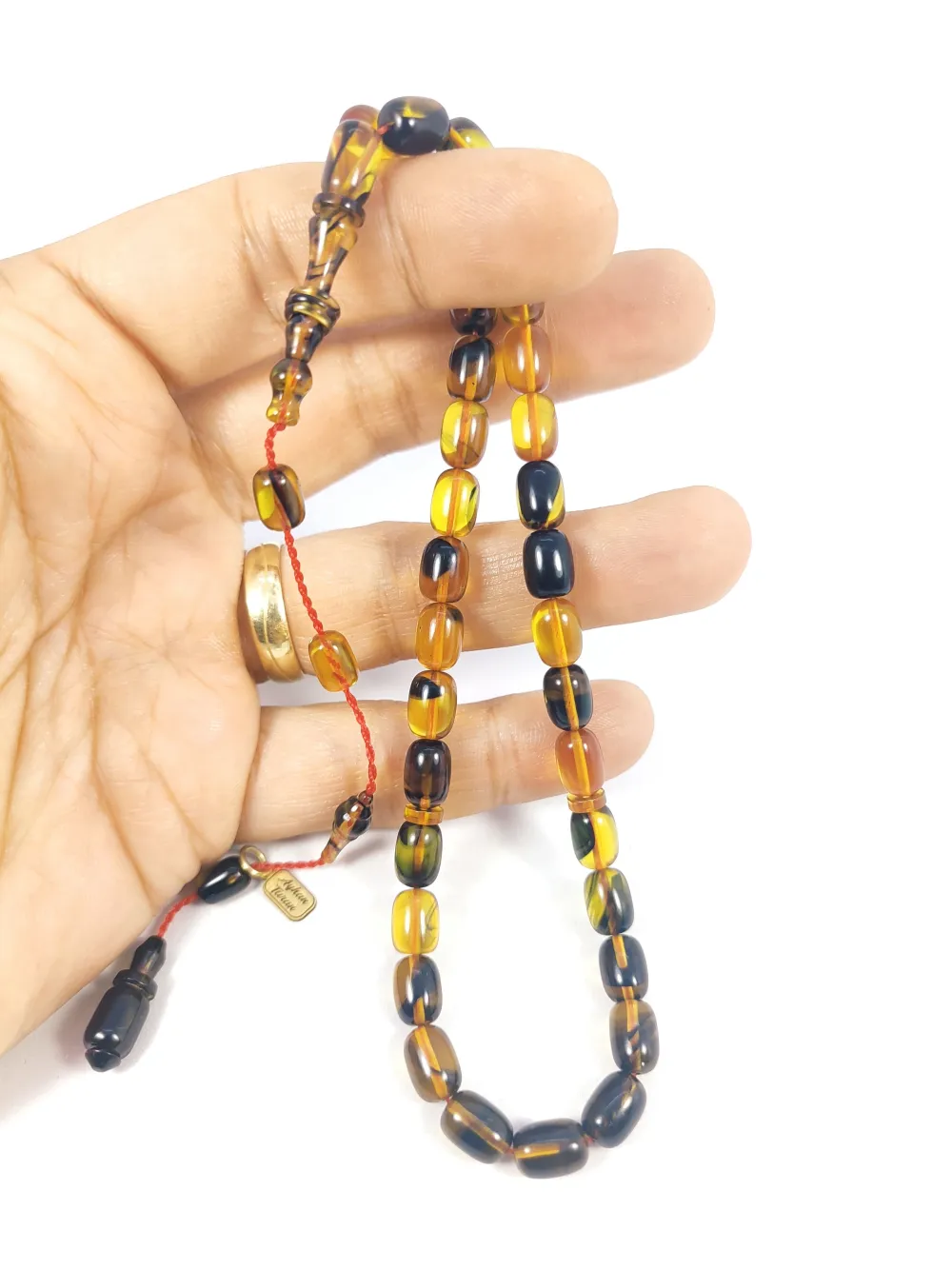 Ayhan Turan Usta Eseri̇ 0.6 Mm Deli̇m Halkalı İmame Tam El Boy Sıkma Kehri̇bar küçük resim 4