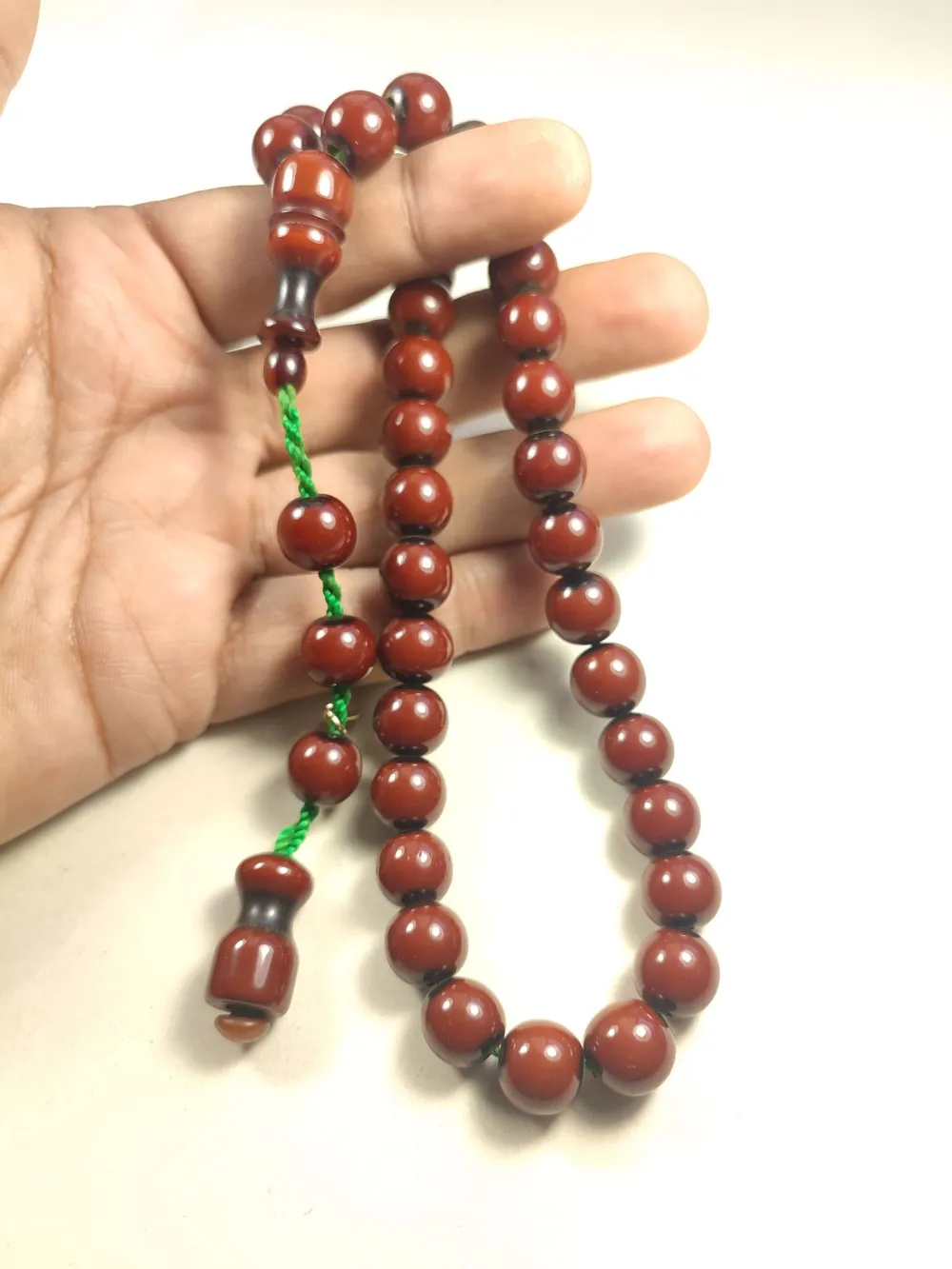 Muhammed Dabbas Usta İşi̇ İmzalı Anti̇k Model Sıkma Kehri̇bar küçük resim 4