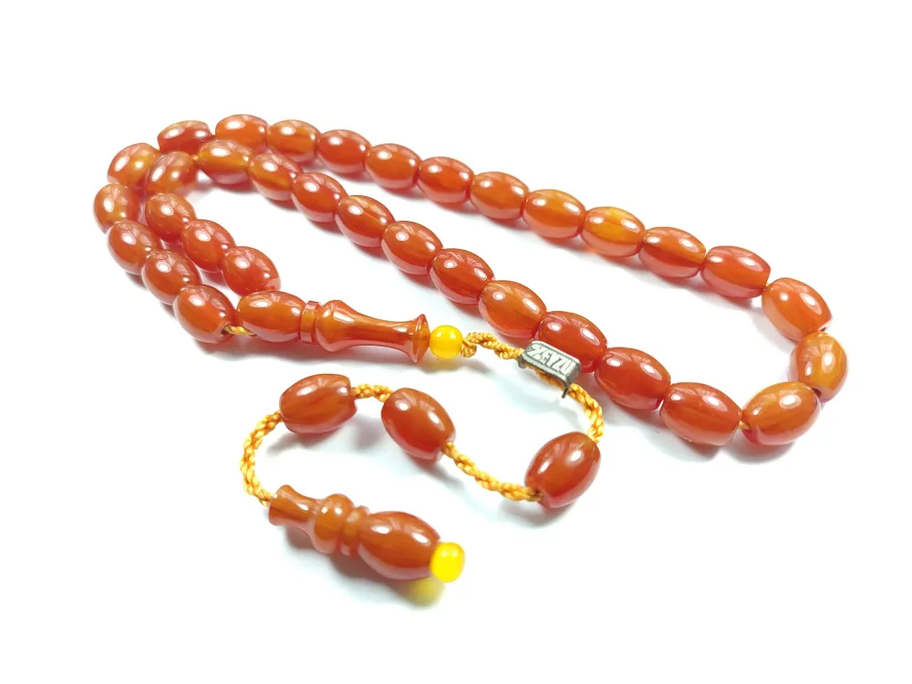 Mahmud Zeyzun Usta İşi̇ İmzalı (İmzası Gümüştür) Sıkma Kehri̇bar küçük resim 3