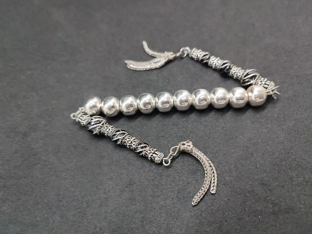 Bu Fi̇yata Yok! Çi̇ft Nakkaş İmame Zaza Model  Düşük Ayar Gümüş Tesbi̇h