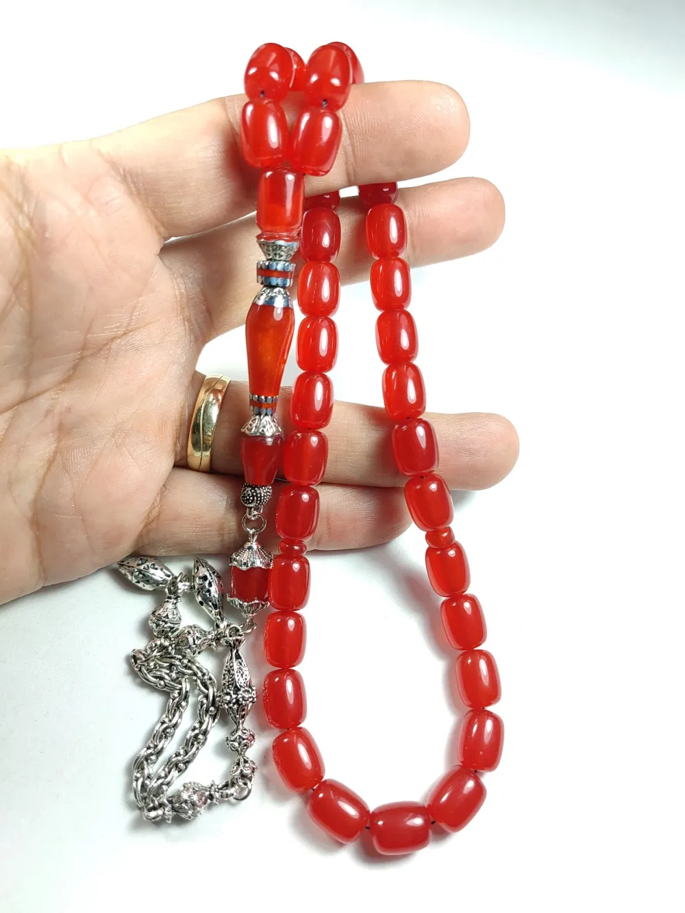 Gümüş Kaplama Püsküllü  Gümüş Nakkaş İmame Ateş-İ Kehri̇bar küçük resim 5