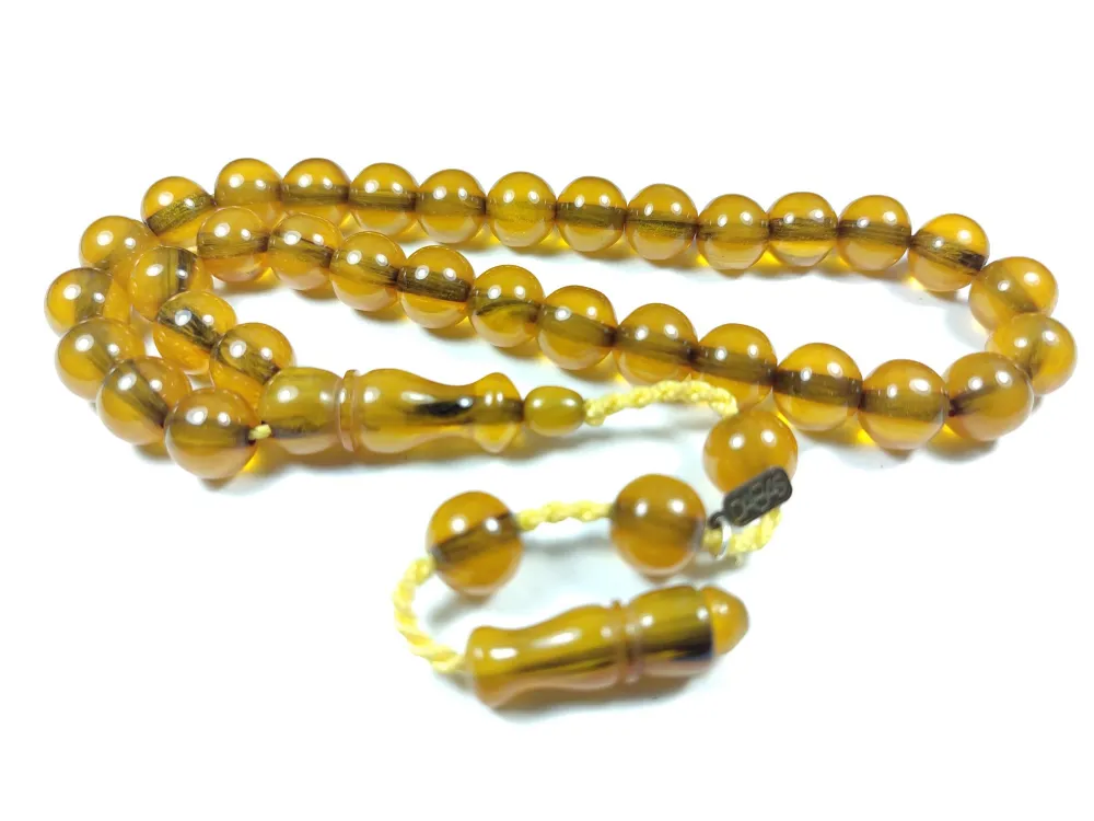 Dabbas Usta İşi̇ İmzalı (İmzası Gümüştür) Sıkma Kehri̇bar küçük resim 3