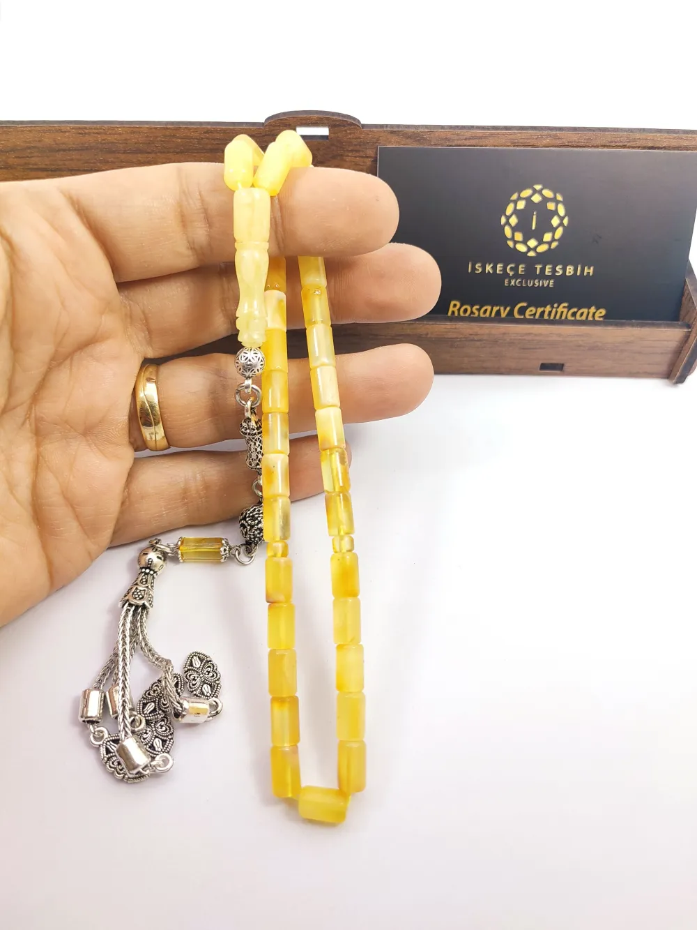 Gümüş Püsküllü İskeçeli̇ Cemi̇l Usta Eseri̇ 11.70 Gr. Li̇tfanya Kaya Damla Kehri̇bar küçük resim 4