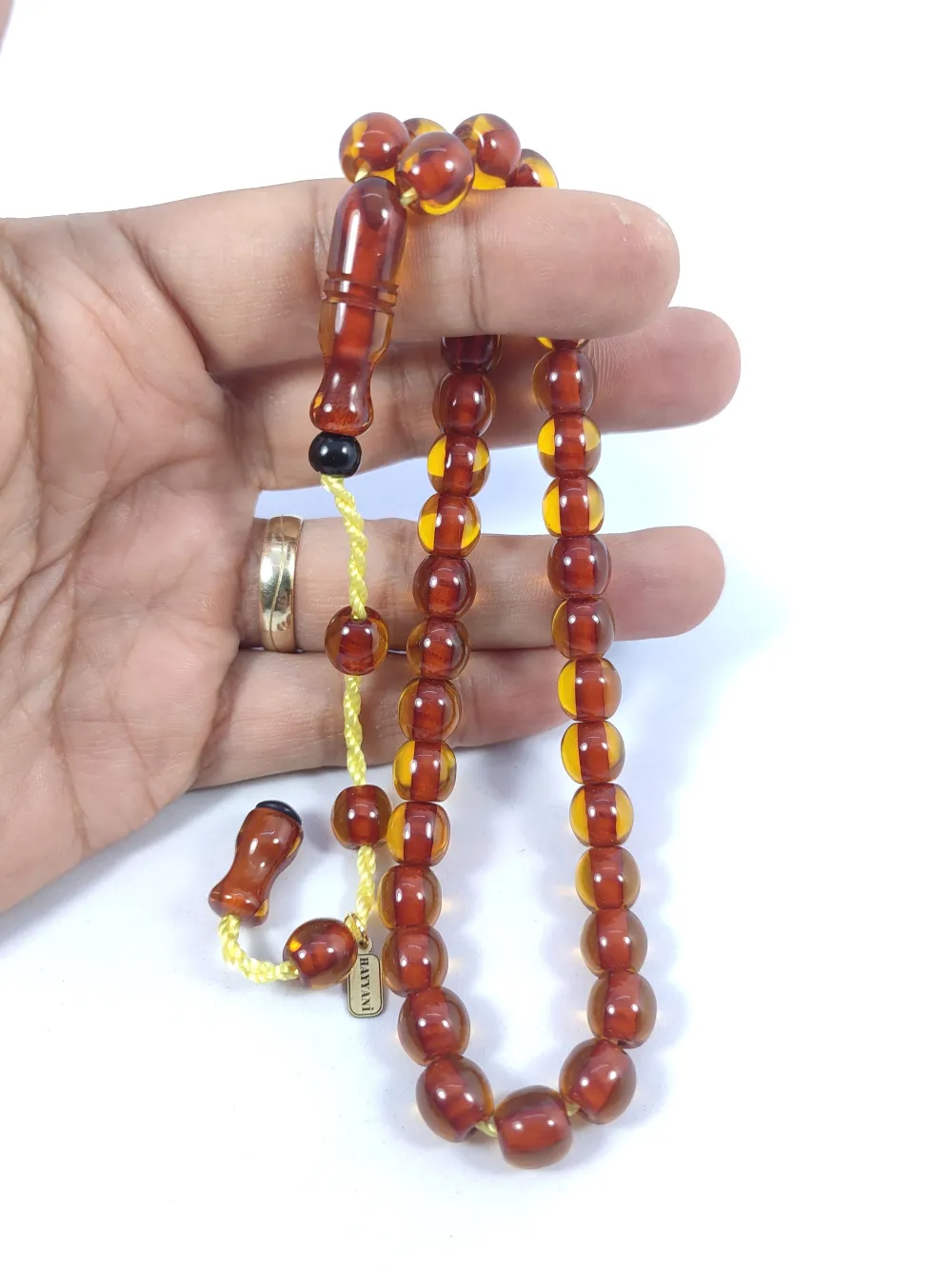 Hayyani̇ Usta Eseri̇ İmzalı El Boy Alman Faturan Sıkma Kehri̇bar küçük resim 4