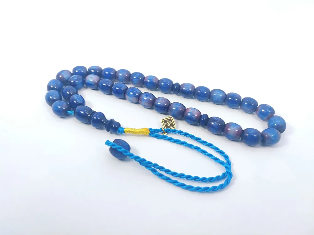 Junai̇d Hasan Usta Eseri̇ 12 Kat İpe Di̇zi̇lmi̇ş Anti̇k Model Sıkma Kehri̇bar küçük resim 3