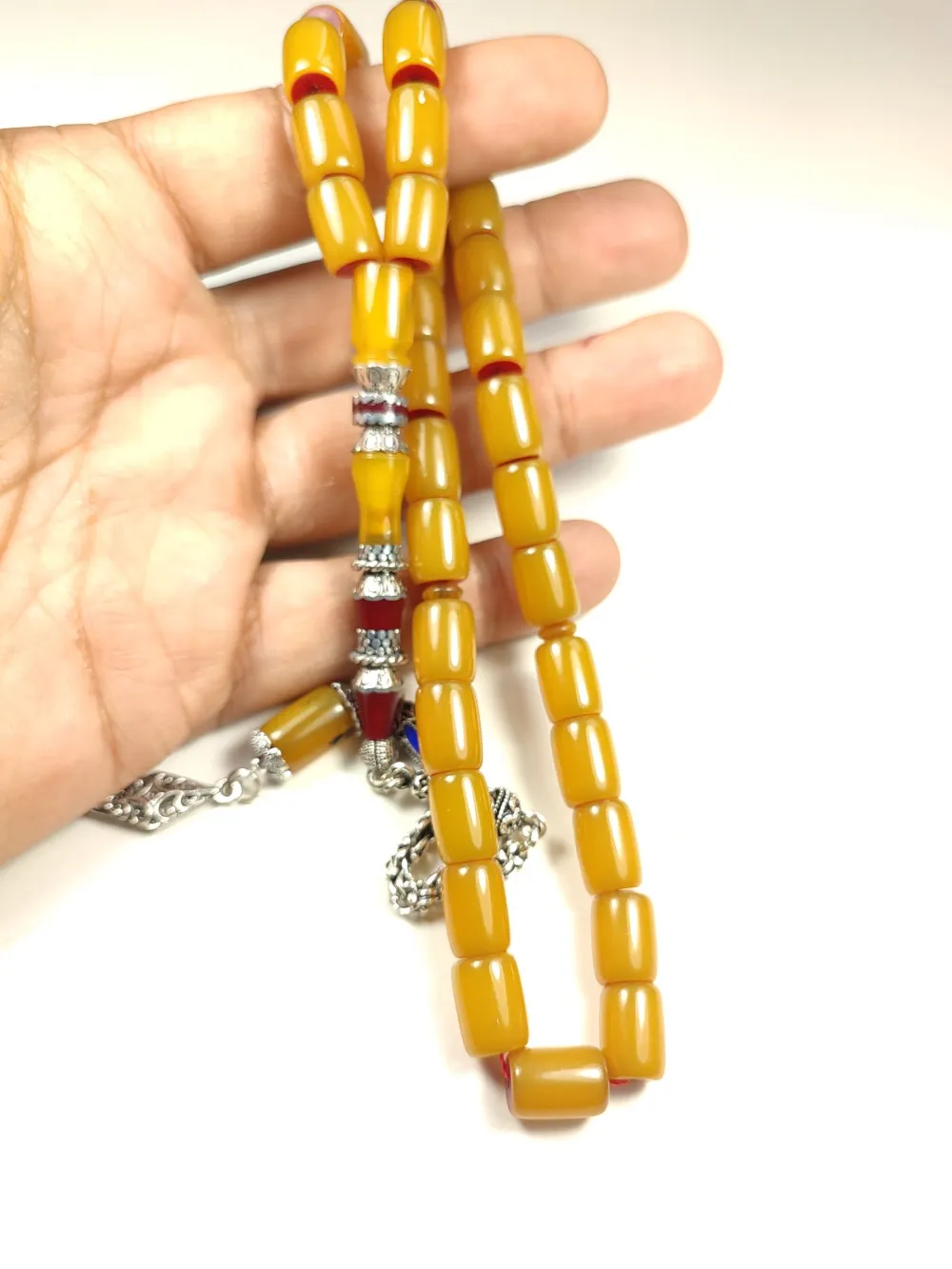 925 Ayar Gümüş Nakkaş Aykırı Renk Sıkma Kehri̇bar küçük resim 4