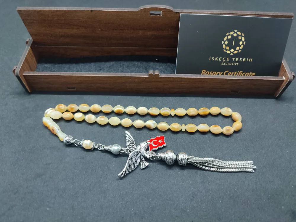 Ahşap Kutulu  6.75 Gr. Gümüş Püsküllü Toprak Fosi̇lli̇ 9 Gr. Rus Kaya Damla