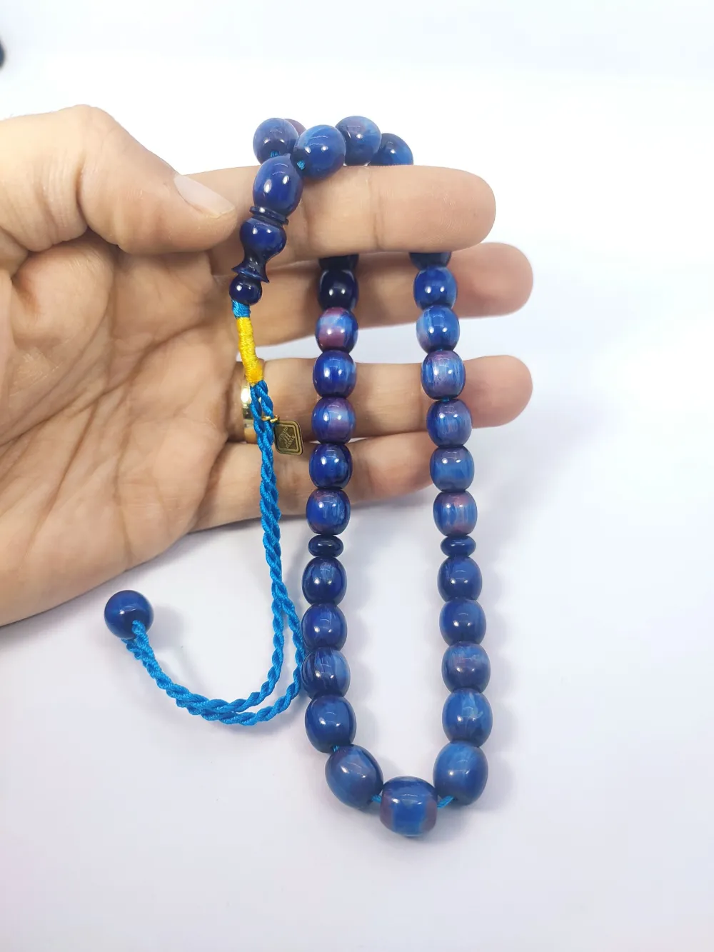 Junai̇d Hasan Usta Eseri̇ 12 Kat İpe Di̇zi̇lmi̇ş Anti̇k Model Sıkma Kehri̇bar küçük resim 5