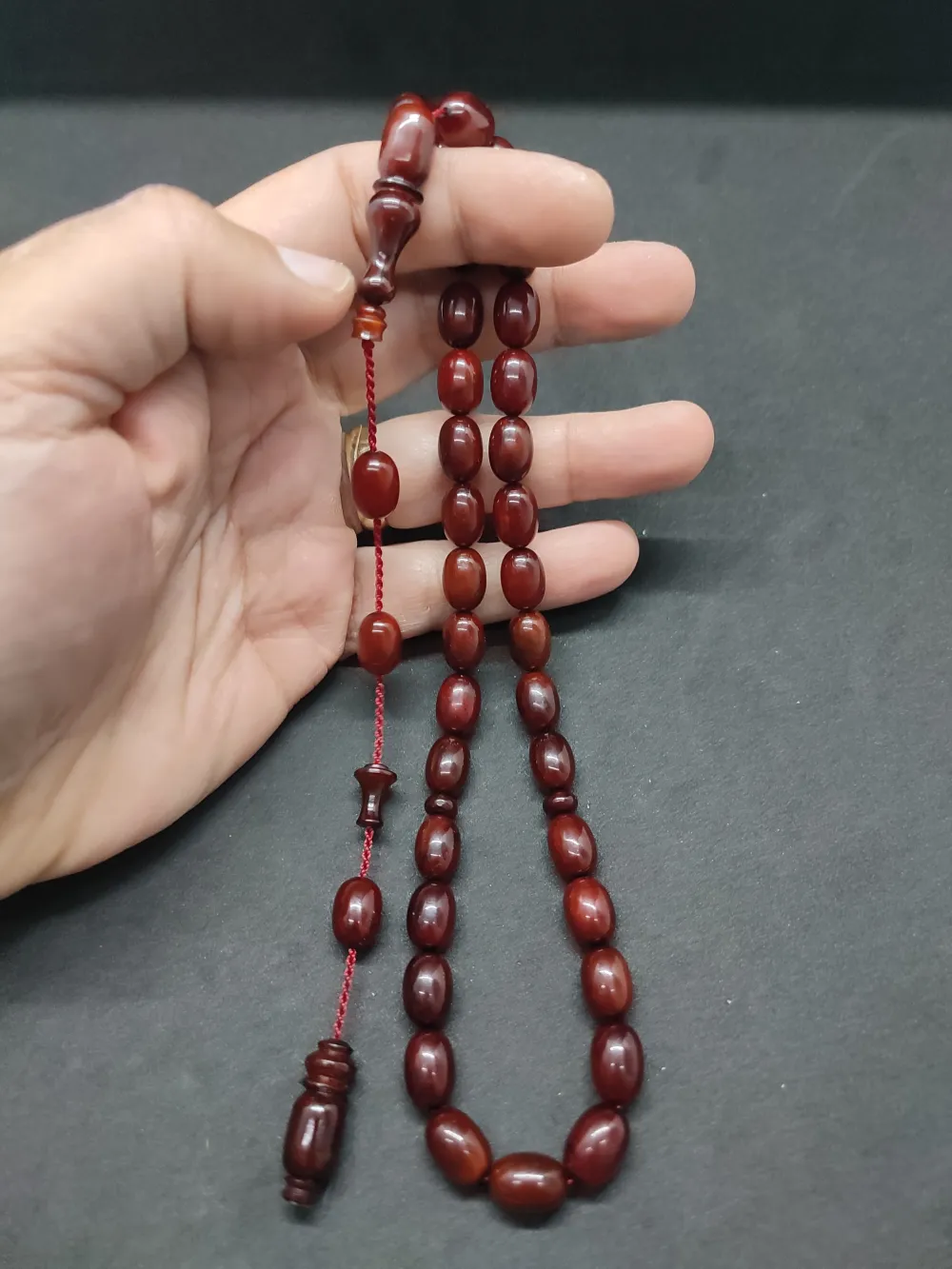 İsa Balkaya Usta Eseri̇  Eski̇ Usul Kat Kat İpe Di̇zi̇li̇ Eski̇ Sıkma Kehri̇bar küçük resim 4