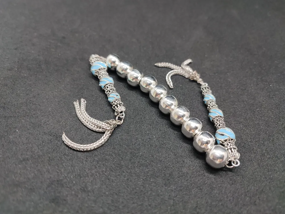 Bu Fi̇yata Yok! Çi̇ft Nakkaş İmame Zaza Model  Düşük Ayar Gümüş Tesbi̇h küçük resim 2