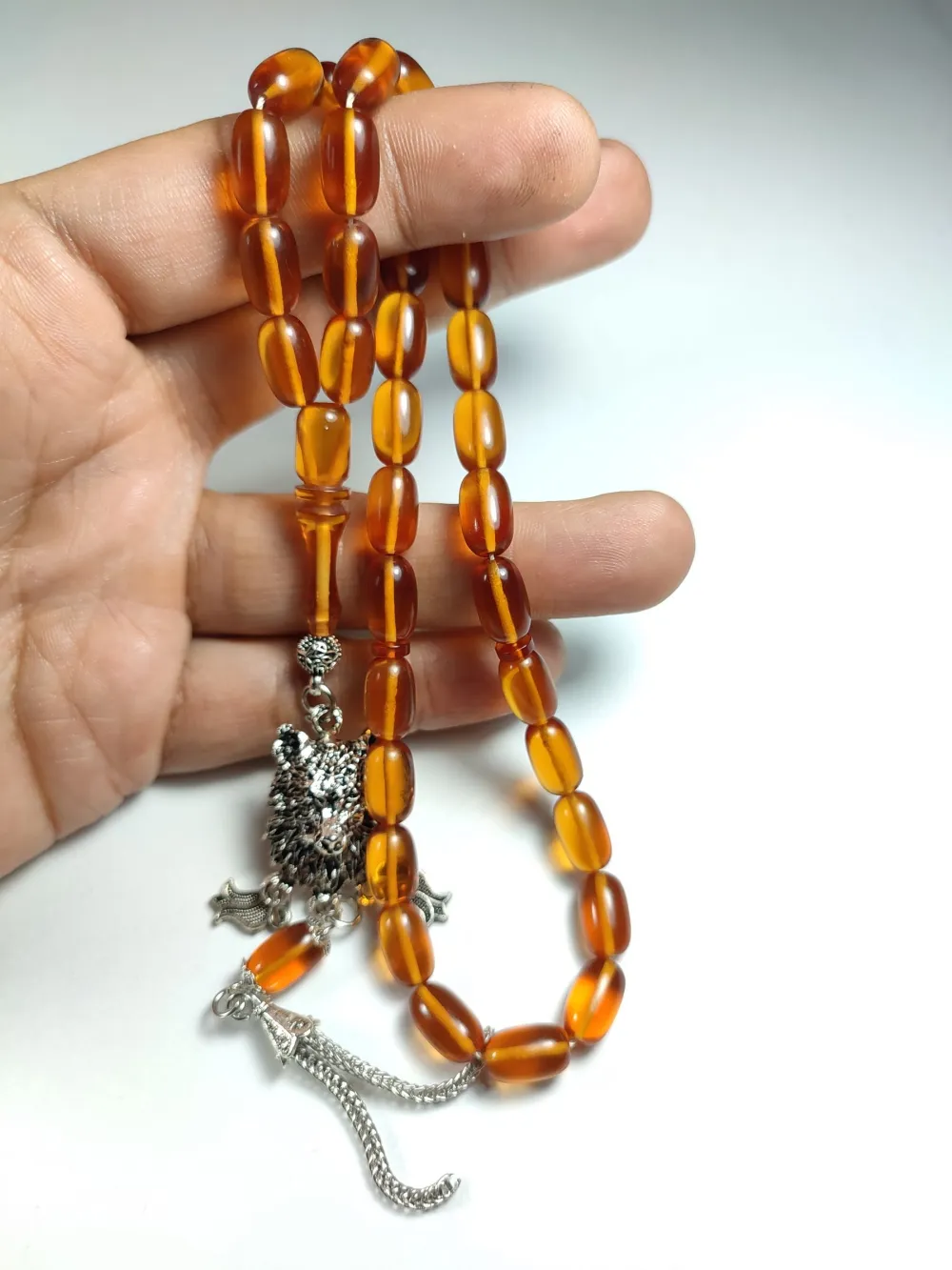 Alman Gümüş Kaplama Püskül Kombi̇nli̇  Zar Kehri̇bar küçük resim 5