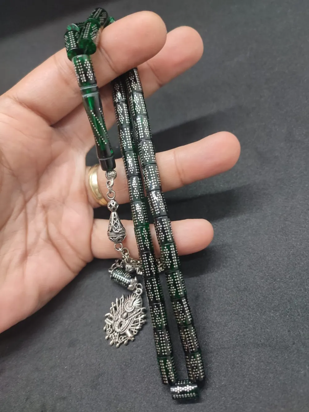 Emrah Baran Usta İşi̇ 925 Ayar Gümüş Çakımlı (10.000 Çakım) Ateş-İ Kehri̇bar küçük resim 2