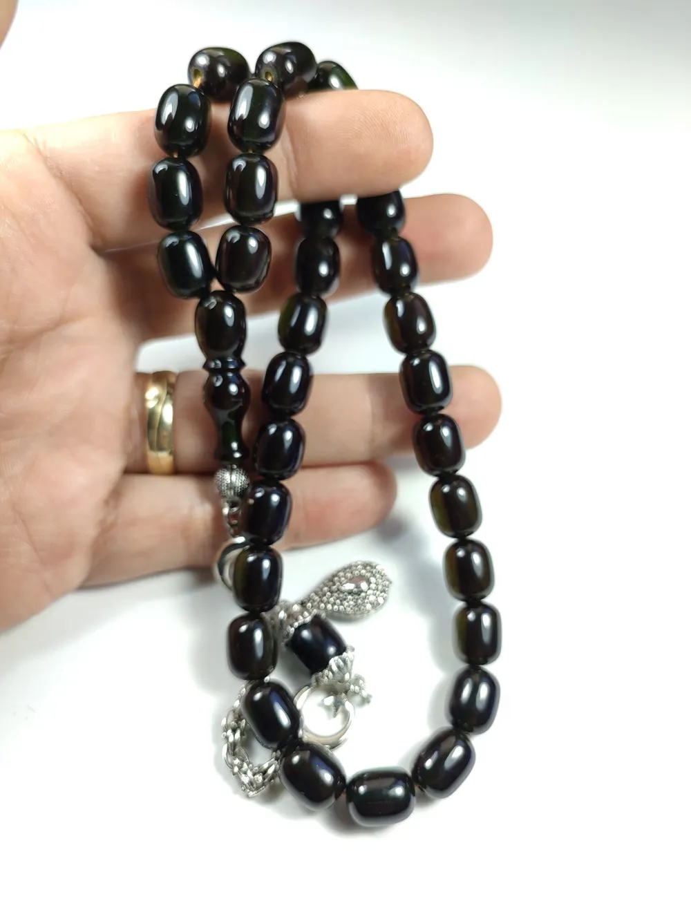 Alman Gümüş Püskül Kombi̇nli̇ Sıkma Kehri̇bar küçük resim 5