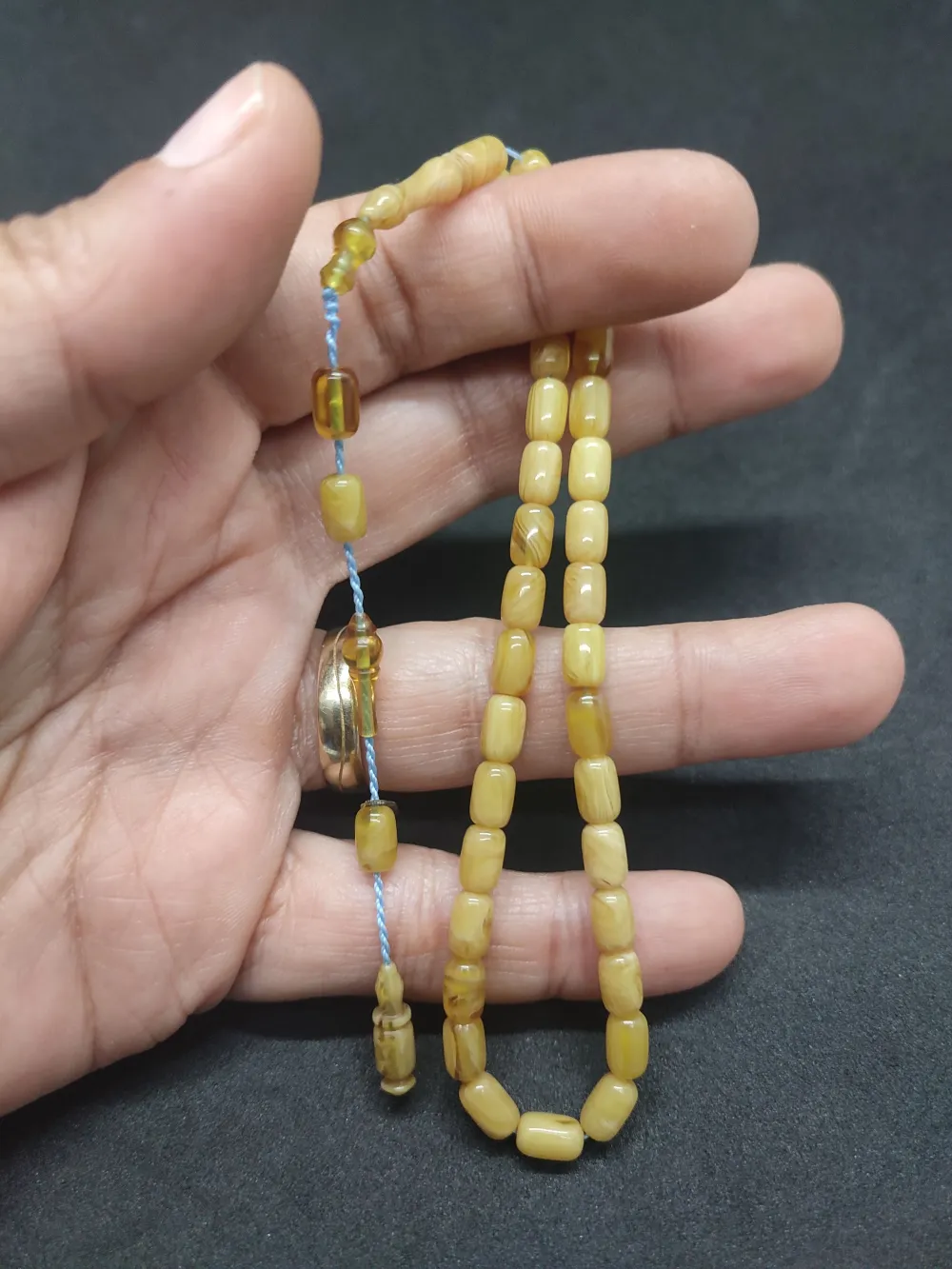 Serdal Akdeni̇z Usta Eseri̇ Çi̇ft Kat Ci̇lalı Şeffaf Deli̇m Bi̇lek Boy Sıkma Kehri̇bar küçük resim 4