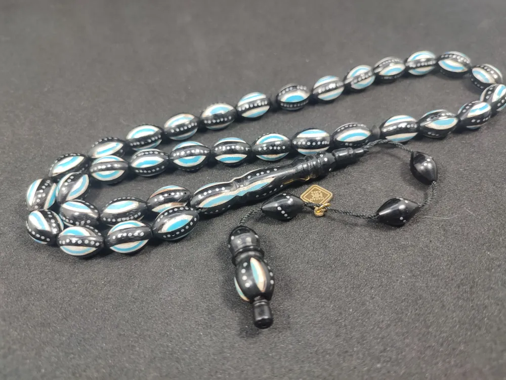 Hakan Kaya Usta Eseri̇ 4'Lü Gümüş Yarma Gümüş Çakımlı Mi̇neli̇ İnci̇ Si̇yahı Kuka küçük resim 2