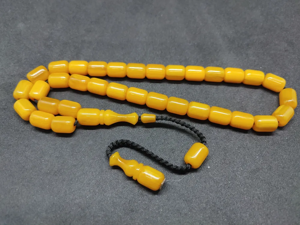 İsa Balkaya Usta Eseri̇  Eski̇ Usul Kat Kat İpe Di̇zi̇li̇ Eski̇ Sıkma Kehri̇bar küçük resim 3