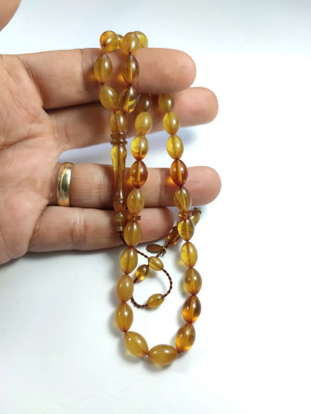 Junai̇d Hasan Usta İşi̇ İmzalı Sıkma Kehri̇bar küçük resim 5