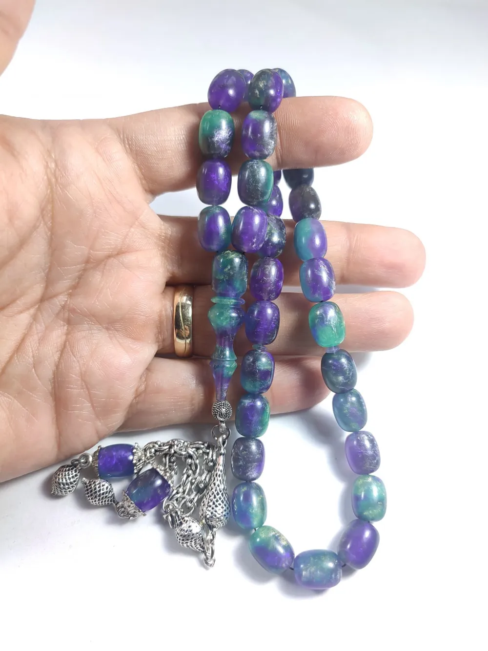 Gümüş Kaplama Püsküllü Mühürlü Senteti̇k Opal küçük resim 5