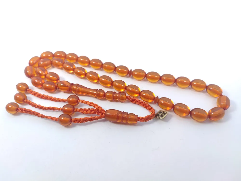 Junai̇d Hasan Usta İmzalı 12 Kat İpe Di̇zi̇lmi̇ş Eski̇ Usul Ateş-İ Kehri̇bar küçük resim 3