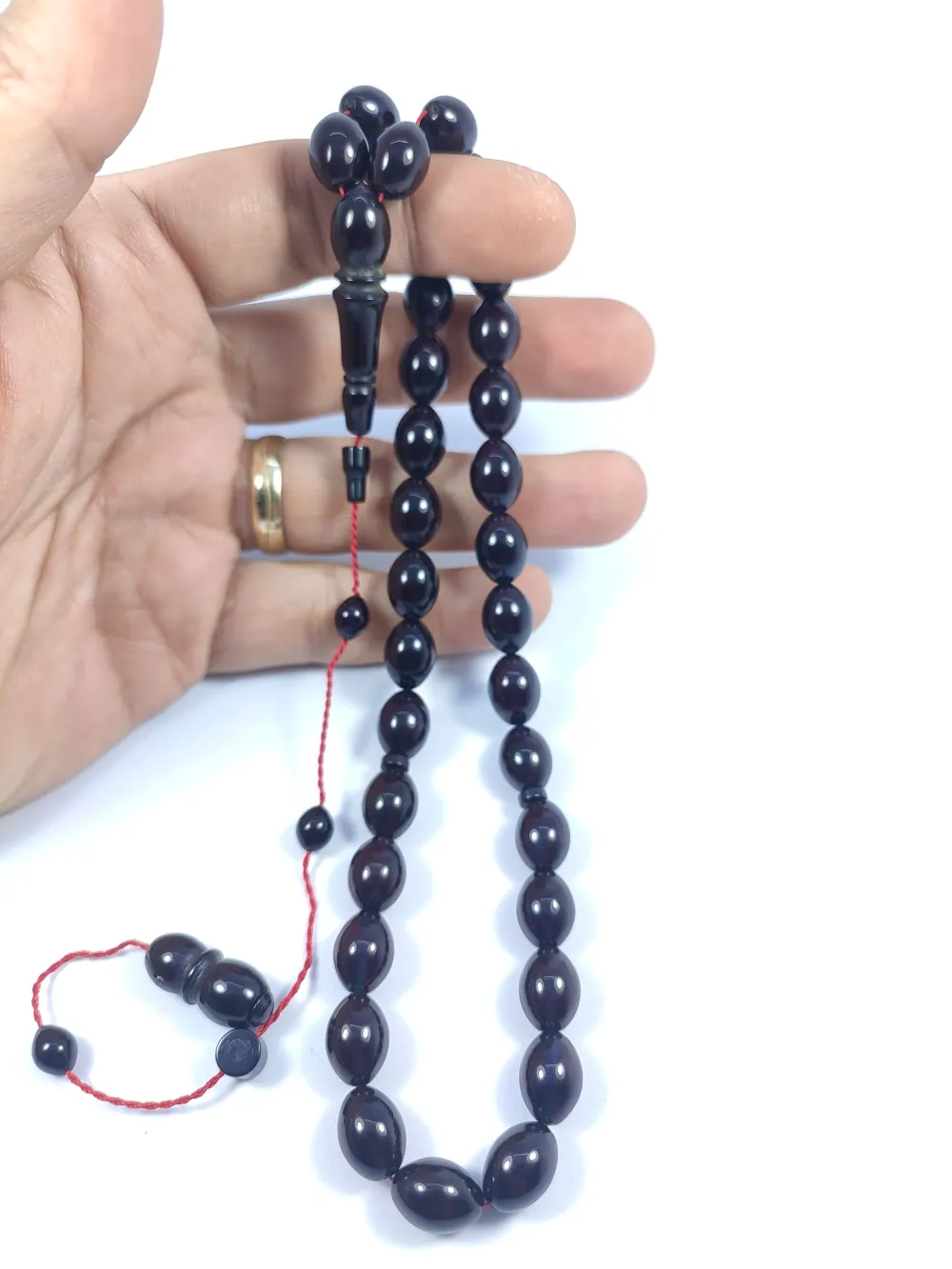 Şevket Alkan Usta Eseri̇ İnci̇ Si̇yahı 0.6 Mm Deli̇m Sıkma Kehri̇bar küçük resim 4