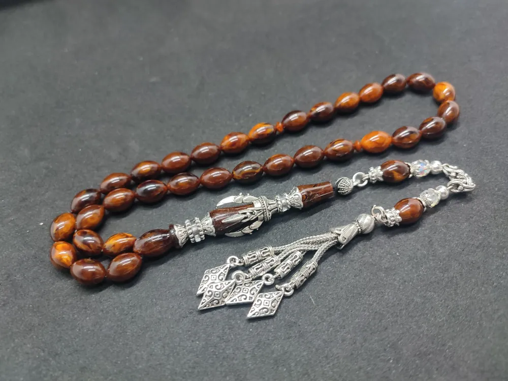 Zeyn Usta Eseri̇ Gümüş Nakkaş İmame Pençe Model Sıkma Kehri̇bar küçük resim 2