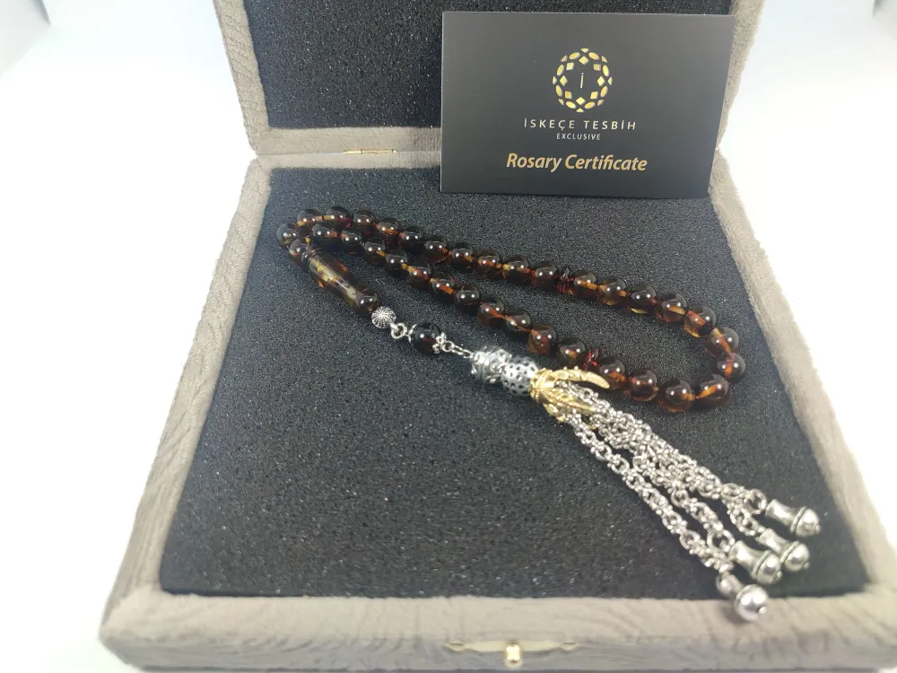 475 Ayar Gümüş Püsküllü 17.86 Gr. Yansımalı Domi̇ni̇k Fosi̇lli̇ Kaya Damla