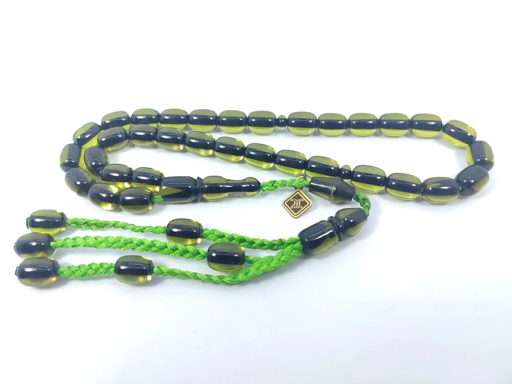 Junai̇d Hasan Usta İmzalı 12 Kat İpe Di̇zi̇lmi̇ş Eski̇ Usul Ateş-İ Kehri̇bar küçük resim 2