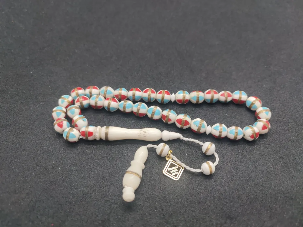 İskeçeli̇ Cemi̇l Usta Eseri̇ Gümüş Sarmal Ve Mi̇neli̇ Bi̇lek Boy Deve Kemi̇ği̇ küçük resim 3