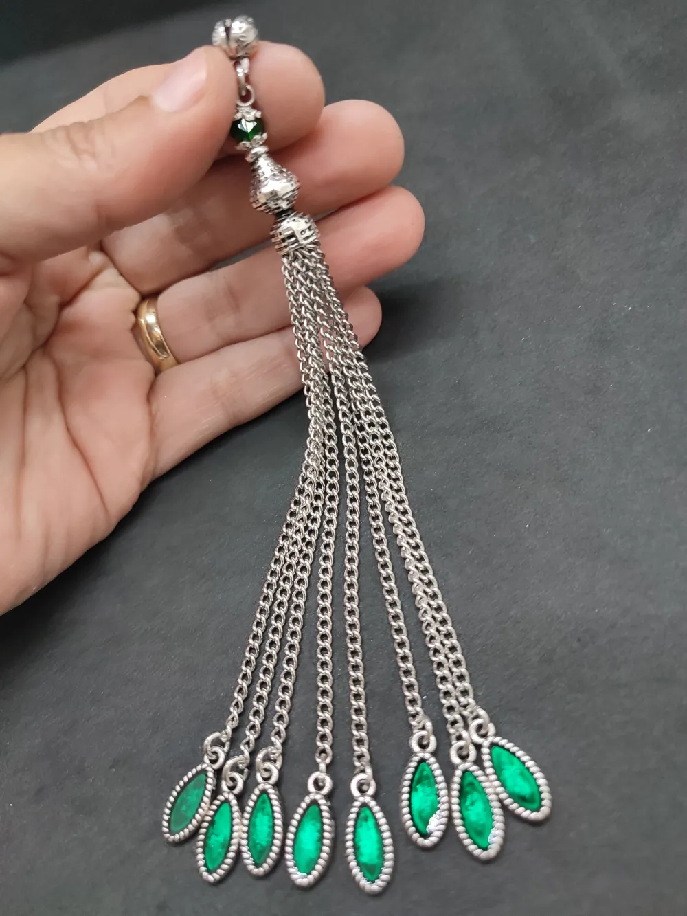 475 Ayar Gümüş Tesbi̇h Püskülü küçük resim 2