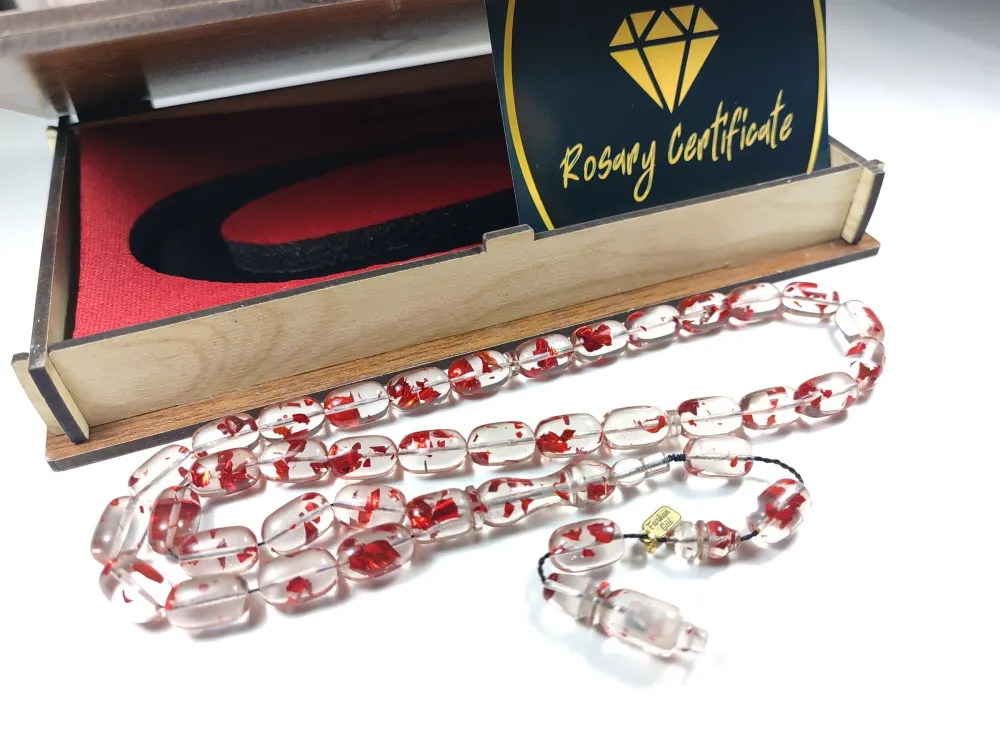 Furkan Gül Usta İşi̇ Gömme Kutulu Dıamond Shıne (Altın Varaklı) Ateş-İ Kehri̇bar küçük resim 3