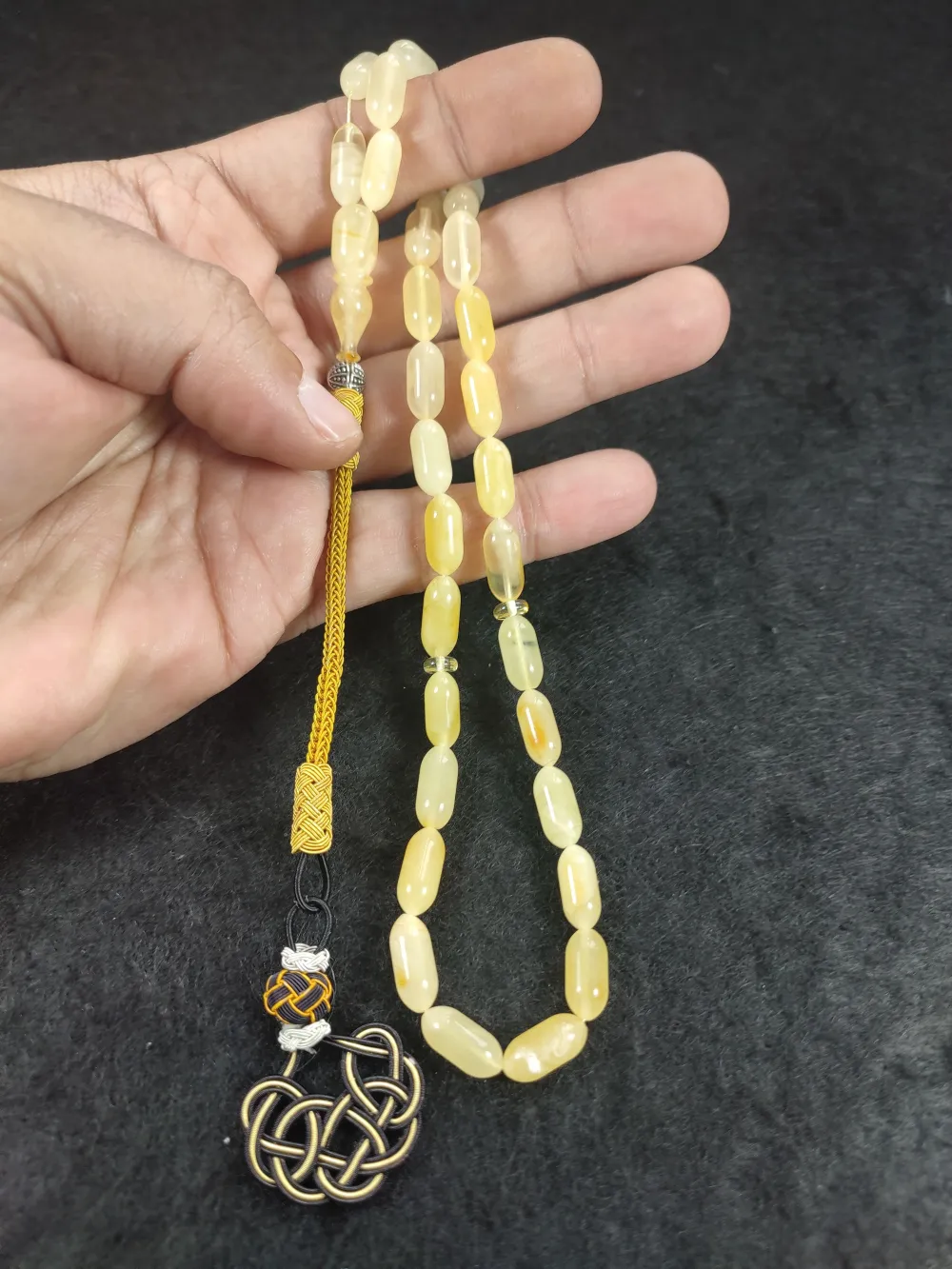 Trabzon Kazaz Püsküllü 13.90 Gr. Orji̇nal Krali̇çe Baltık Kaya Damla Kehri̇bar küçük resim 3