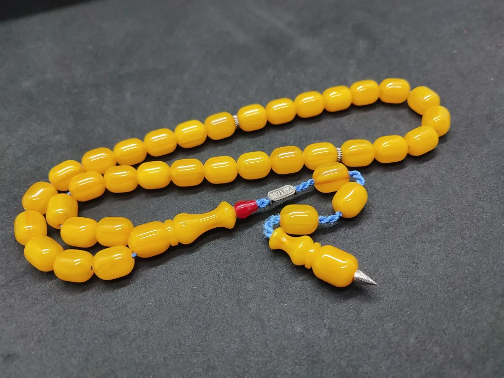 Zeyzun Usta Eseri̇ (İmza Çi̇vi̇ Ara Pulları Gümüş) Sıkma Kehri̇bar küçük resim 2