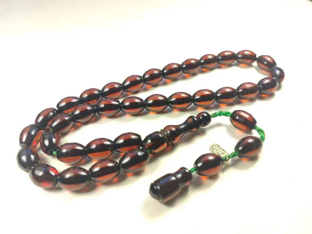 Muhammed Dabbas Usta İşi̇ İmzalı Anti̇k Model Sıkma Kehri̇bar küçük resim 3