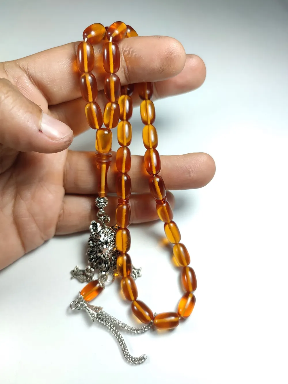 Alman Gümüş Kaplama Püskül Kombi̇nli̇  Zar Kehri̇bar küçük resim 4