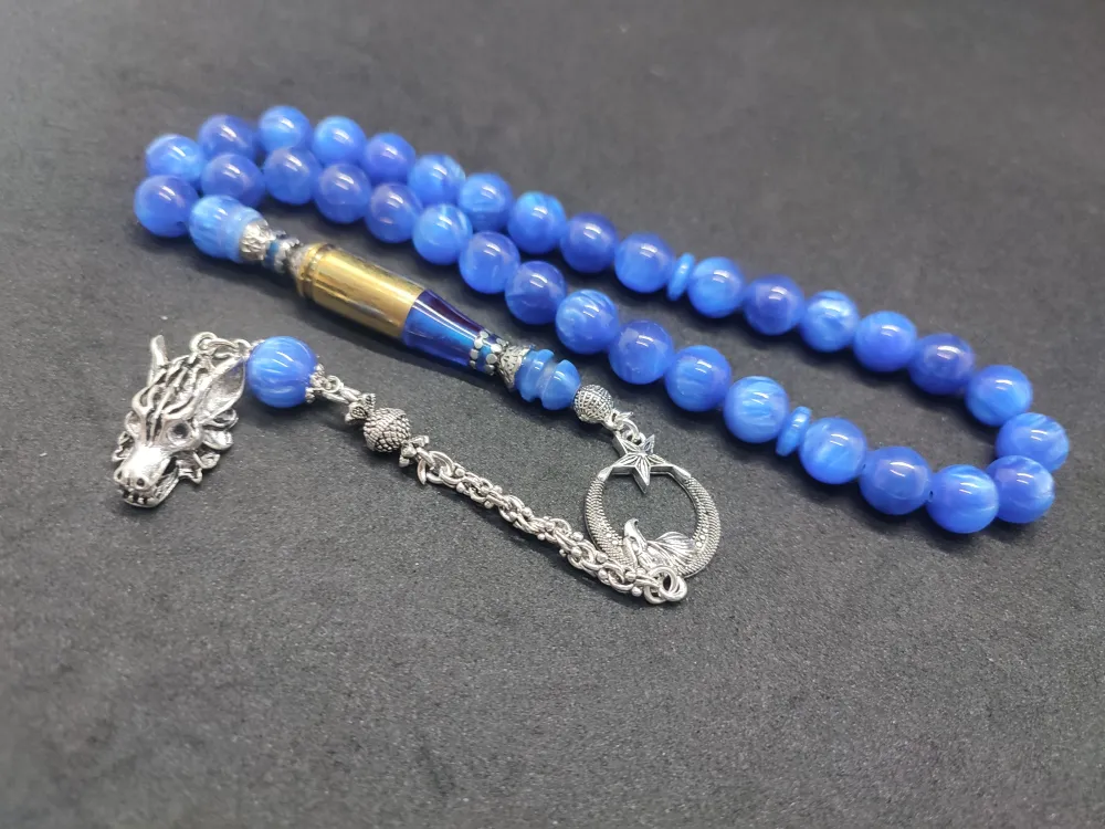 İmame Mermi̇ Kovanı Ve 925 Ayar Gümüş Nakkaş Kombi̇nli̇ Sıkma Kehri̇bar küçük resim 2